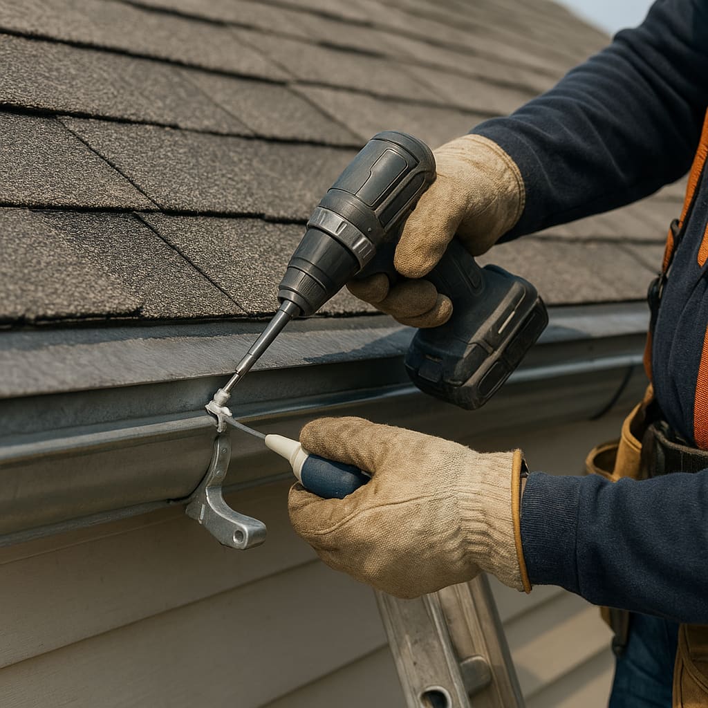 Reparatur von Dachrinne und Dachkante