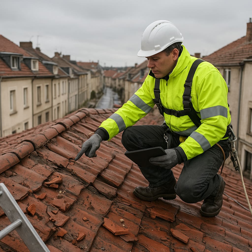 Dachinspektion nach Sturmschaden in Wien